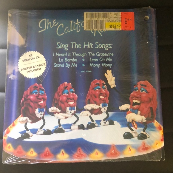 The California Raisins Sing The Hit Songs Vinyl LP 1987- Record w/poster - Picture 4 of 4